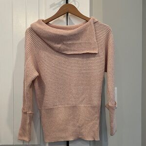 New York & Company Soft Pink Cowl Neck Sweater